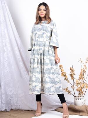 Multicolor printed cotton ethnic-kurtis 1