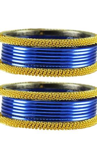 Blue Color Brass Bangle