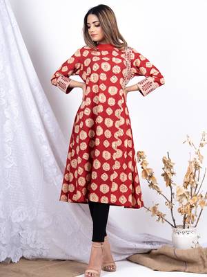Multicolor printed cotton ethnic-kurtis 1