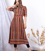 Multicolor printed cotton ethnic-kurtis