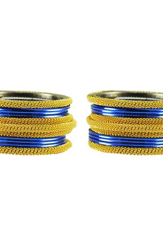 Blue Color Brass Bangle