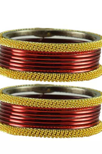 Maroon Color Brass Bangle