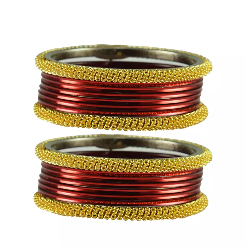 Maroon Color Brass Bangle