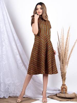 Multicolor printed cotton short-dresses 3