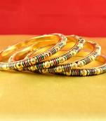 gold moti stone cz polki kundun meenakari pearl bangle kara size-2.4,2.6,2.8