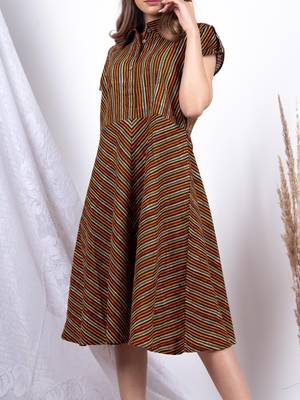 Multicolor printed cotton short-dresses 4