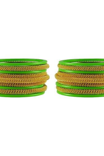 Green  Color Acrylic And Brass Bangle