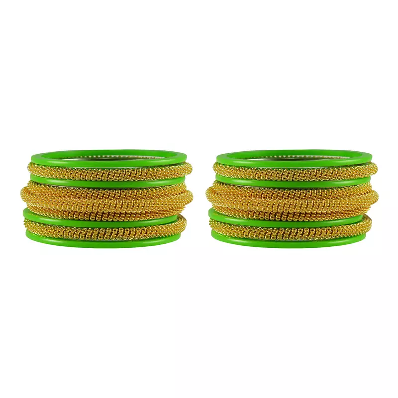 Green  Color Acrylic And Brass Bangle