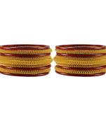 Maroon Color Acrylic And Brass Bangle