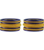 Blue Color Acrylic And Brass Bangle