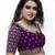 Purple  Color Embroidered Work Cotton Silk  Readymade Saree Blouse 