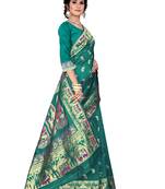 Green woven baluchari saree with blouse