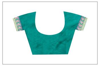Green woven baluchari saree with blouse 2