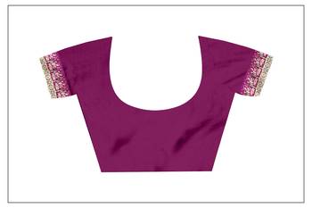 Purple woven baluchari saree with blouse 4