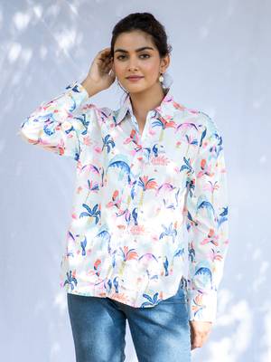Multicolor printed cotton short-dresses 1
