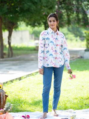 Multicolor printed cotton short-dresses 2