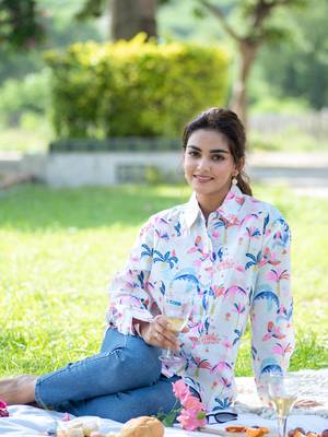 Multicolor printed cotton short-dresses 3