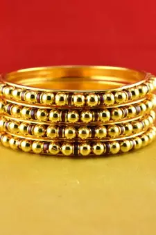 gold moti stone cz polki kundun meenakari pearl bangle kara size-2.6,2.8