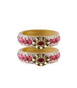 Pink Color Acrylic And Brass Bangle