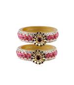 Pink Color Acrylic And Brass Bangle