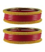 Red Color Acrylic And Brass Bangle