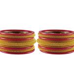 Red Color Acrylic And Brass Bangle