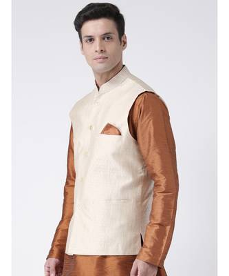 DEYANN Cream Color Ethnic Nehru Jacket 2
