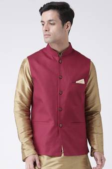 DEYANN Maroon Color Ethnic Nehru Jacket