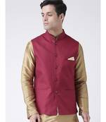 DEYANN Maroon Color Ethnic Nehru Jacket