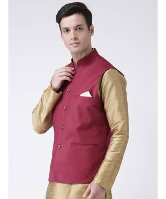 DEYANN Maroon Color Ethnic Nehru Jacket 2