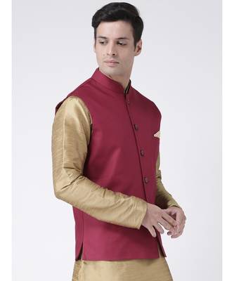 DEYANN Maroon Color Ethnic Nehru Jacket 3