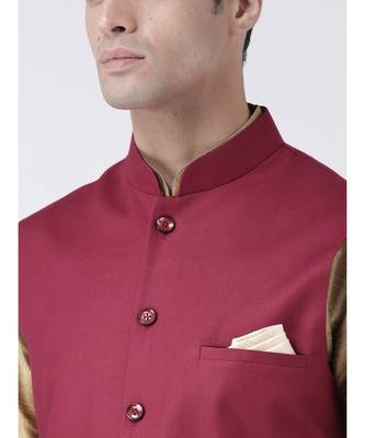 DEYANN Maroon Color Ethnic Nehru Jacket 4