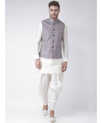 DEYANN Navy Blue Color Ethnic Nehru Jacket 5