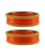 Orang Color Acrylic And Brass Bangle