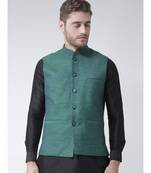 DEYANN Deep Green Color Ethnic Nehru Jacket