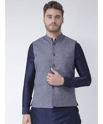 DEYANN Grey Color Ethnic Nehru Jacket 1