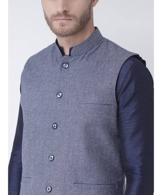DEYANN Grey Color Ethnic Nehru Jacket 4