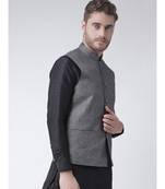DEYANN Silver Color Ethnic Nehru Jacket