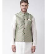 DEYANN Light Green Color Ethnic Nehru Jacket