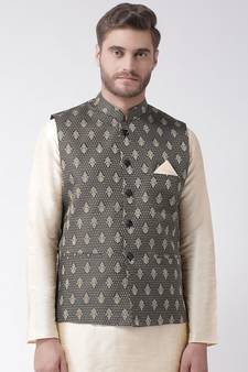 DEYANN Black Color Ethnic Nehru Jacket
