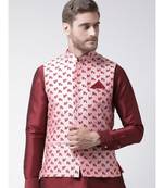 DEYANN Ethanic Printed Peach Color Nehru Jacket