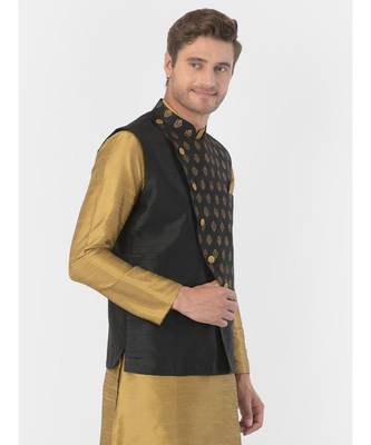 DEYANN Ethanic Printed Black Color Nehru Jacket 2