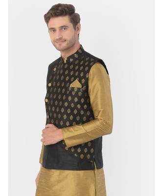 DEYANN Ethanic Printed Black Color Nehru Jacket 3