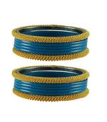 Firozi Color Acrylic And Brass Bangle