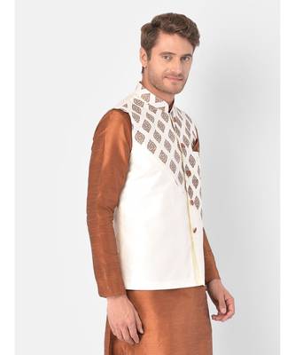 DEYANN Ethanic Printed Off White Color Nehru Jacket 3