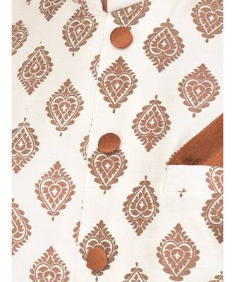 DEYANN Ethanic Printed Off White Color Nehru Jacket 4