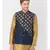DEYANN Ethanic Printed Navy Blue Color Nehru Jacket