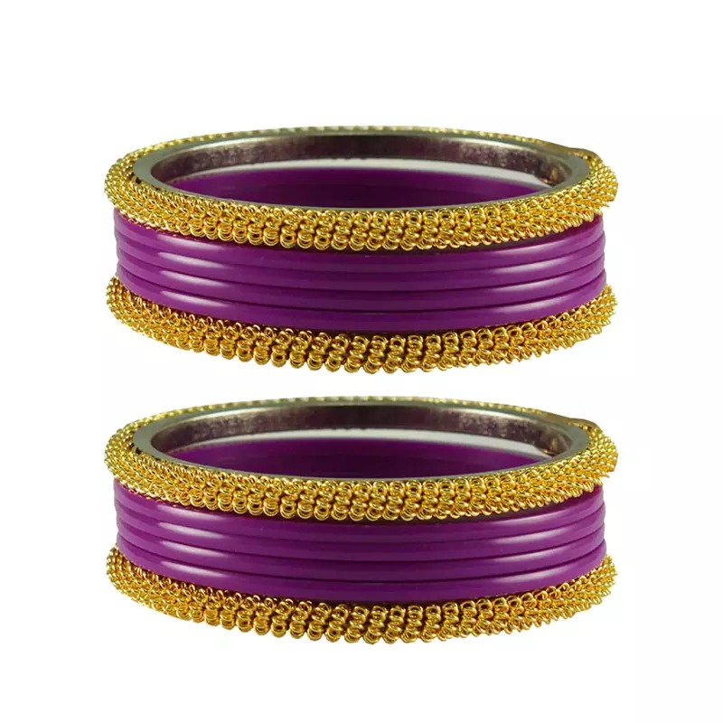 Rani Color Acrylic And Brass Bangle