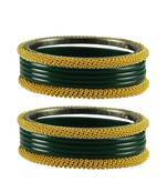 Green  Color Acrylic And Brass Bangle
