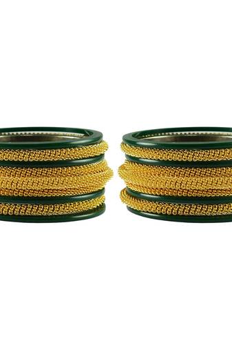 Green  Color Acrylic And Brass Bangle